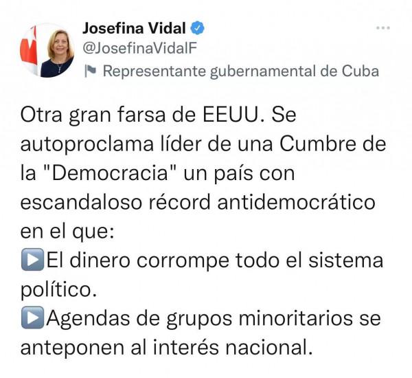 古巴外交部：美國民主劣跡斑斑 召開所謂“民主峰會”無恥且虛偽