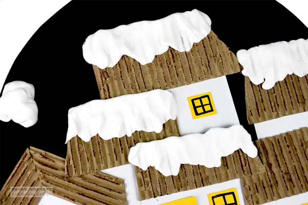 兒童畫教程｜冬季自然美學課程《小鎮初雪》