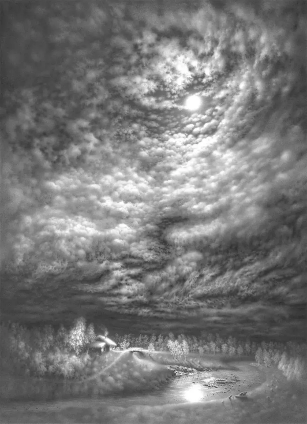 畫雪61年，74歲老人一支鉛筆將雪畫活