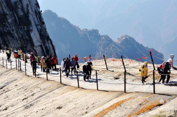乘坐西峰索道上華山