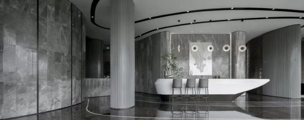 1900㎡售樓處全用灰色大理石，簡直不要太高階