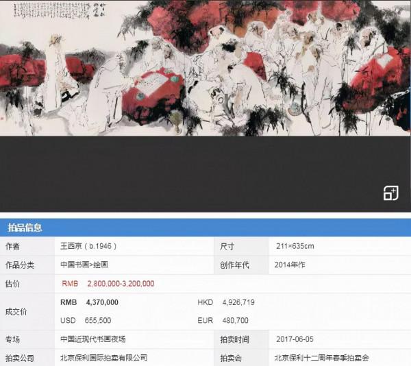 西京藝術作品拍賣紀錄 西京藝術作品拍賣紀錄