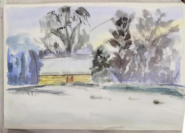 水彩 臨摹冬日