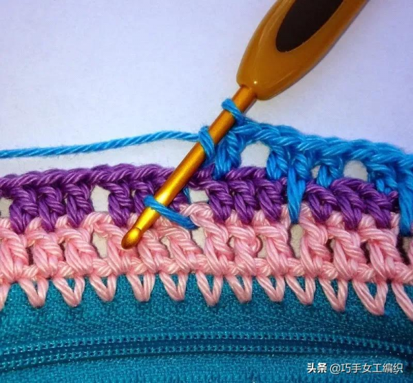 舊衣褲的拉鍊剪下來後，用鉤針戳一圈就有無數的收納