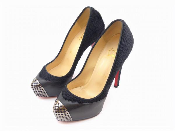 CHRISTIAN LOUBOUTIN MAGGIE 140 黑色納帕皮革與小馬毛拼接高跟鞋 CHRISTIAN LOUBOUTIN MAGGIE 140 黑色納帕皮革與小馬毛拼接高跟鞋