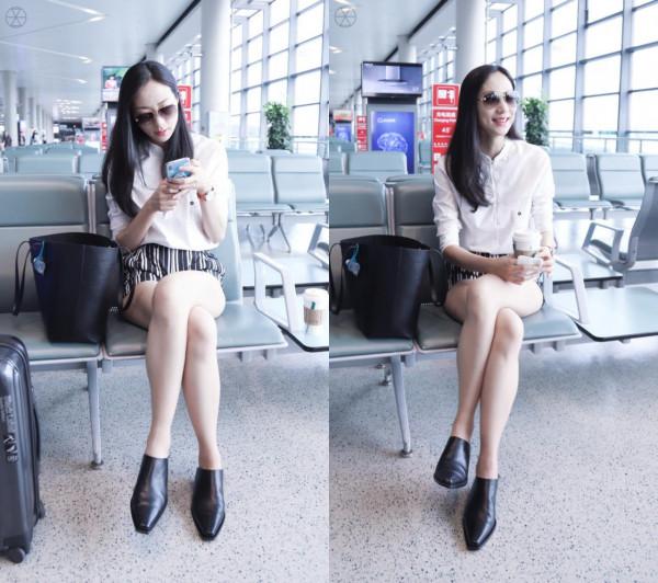 韓雪本想穿條短褲秀腿，不想坐下時卻一秒尷尬，真想送件外套給她