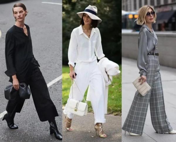 爛大街的闊腿褲咋穿更好看？上半身配這3款上衣，秋季出街美爆了