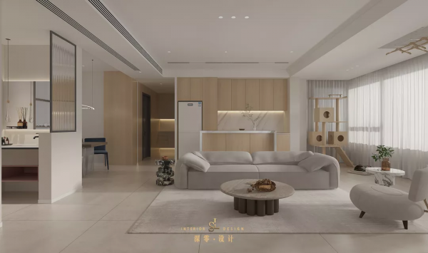 堅持沙發不靠牆是正確的,用島臺做隔斷,126㎡從而擁有了西廚 堅持沙發不靠牆是正確的,用島臺做隔斷,126㎡從而擁有了西廚