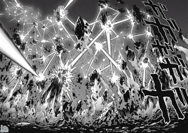 一拳超人重置版200話：閃耀夜空的三方亂戰，閃光VS白金VS餓狼