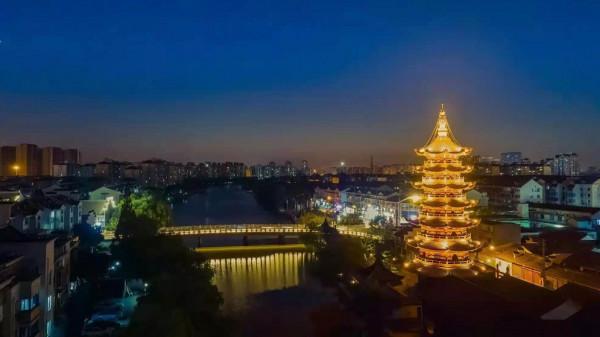 松江這座古塔修繕完成，它的“晚禮服”更迷人