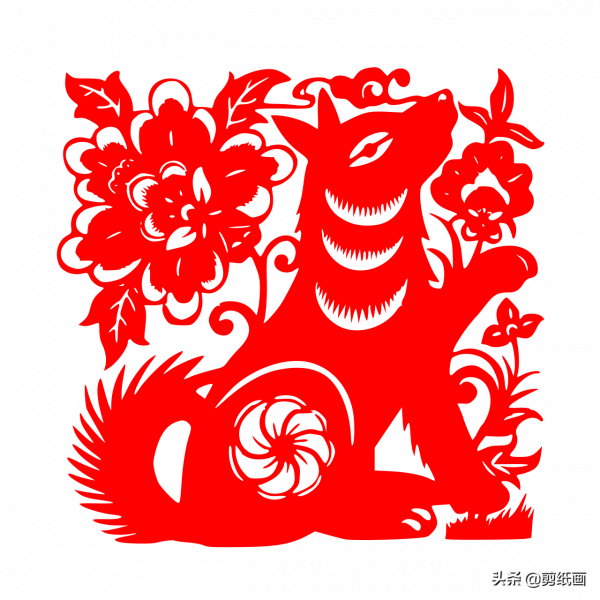 十二生肖剪紙狗，從一而終，狗不懂背叛、欺騙與懷疑，只有忠誠