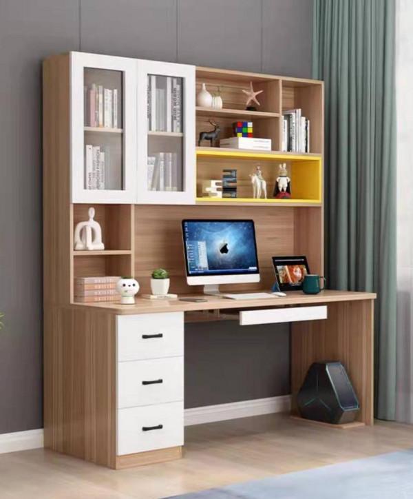 17 電腦桌 書桌書架一體 E0實木顆粒板