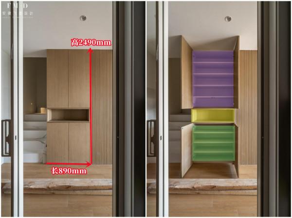 入戶就是樓梯，不用愁！一個轉角櫃，解決玄關櫃、冰箱櫃和家政間