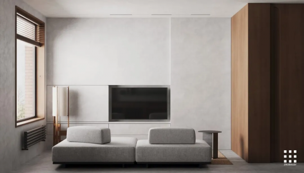 62㎡水泥灰+原木，溫暖舒適