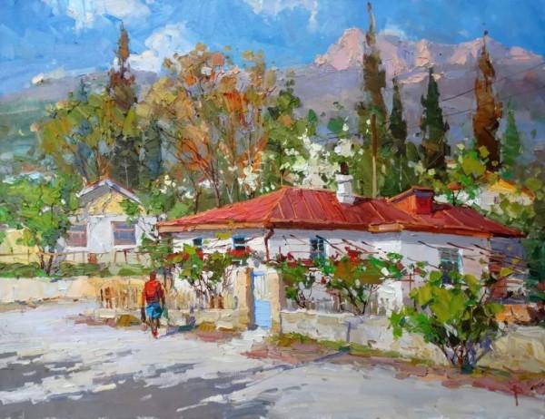 一棟不起眼的房子、一個簡單的露臺、一條普通的小路都畫得如此出彩