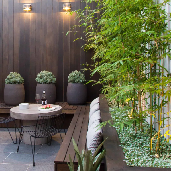 5個用竹子做裝飾的30㎡小花園，顏值瞬間提升了一大截