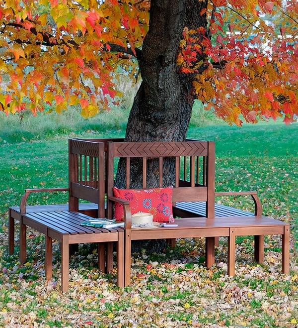 有條件,我也打個環繞式樹凳,枝葉自然形成遮陽棚,在樹蔭下休閒 有條件,我也打個環繞式樹凳,枝葉自然形成遮陽棚,在樹蔭下休閒