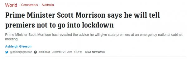 全澳確診暴增，莫里森稱國境不會關閉！美國總統拜登也宣佈不封鎖