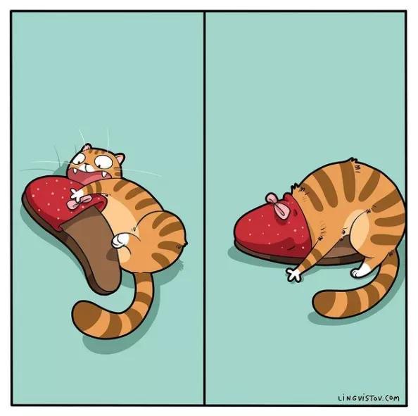 人間真實！藝術家筆下“貓主子”的日常