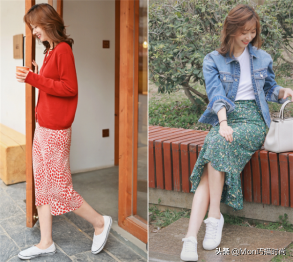 今年的裙子流行“過膝不過踝”，優雅時髦又顯高，太適合小個子了