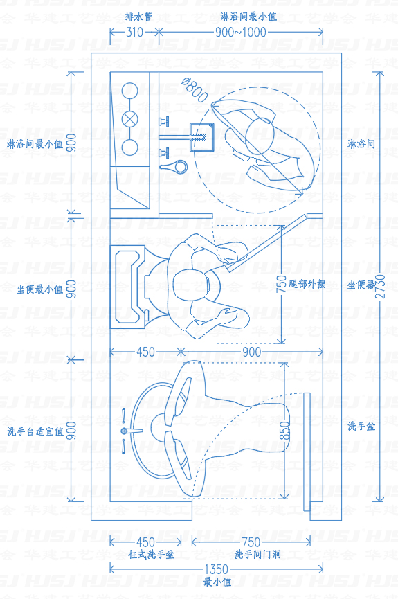 衛生間尺寸設計！HJSJ-2021