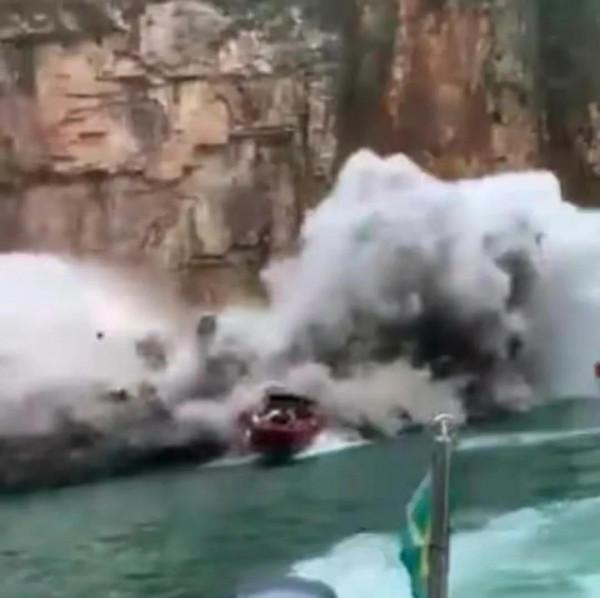 巴西懸崖巨石跌落砸旅遊船，致7死3失蹤