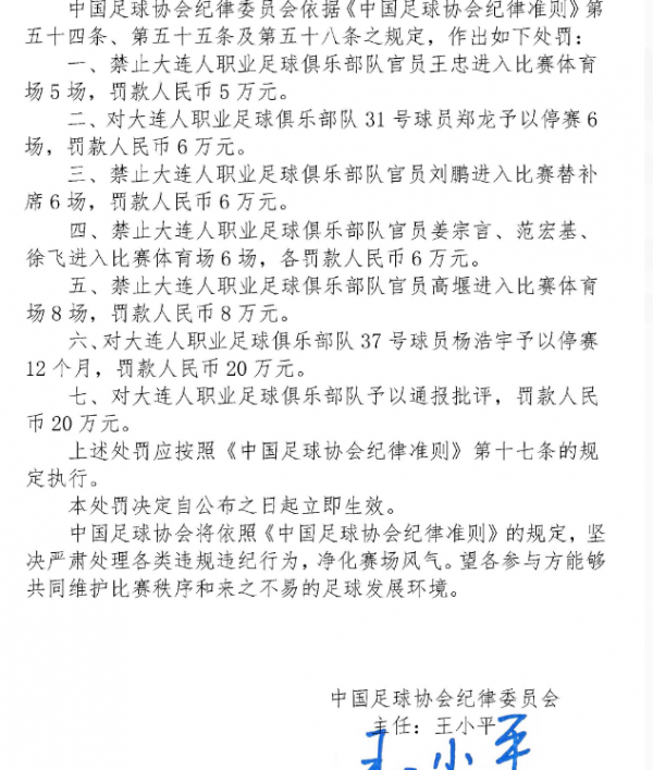 賽會制最重磅罰單：大連8人中招罰83萬，超20年上海武漢女足衝突