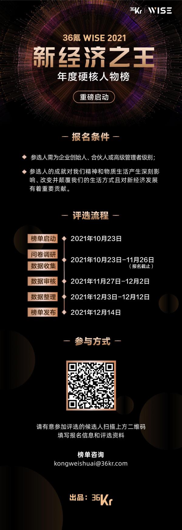 WISE2021 新經濟之王系列榜單暨中國新經濟獨角獸企業榜單重磅啟動