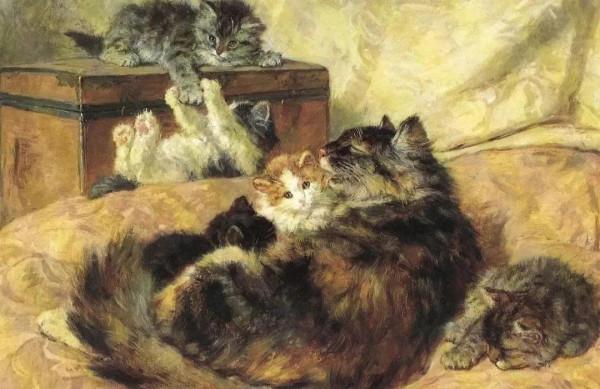 100年前她畫了超多貓，姿態萬千，惟妙惟肖