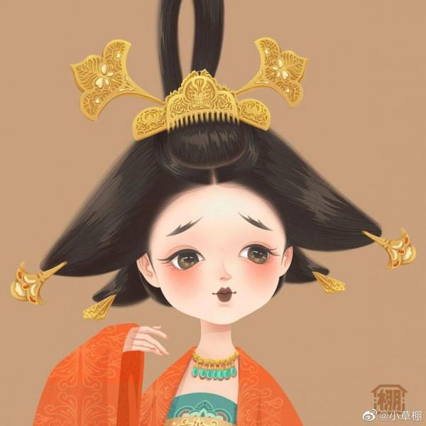 分享古風圖片——唐代裝容，髮飾，好好看啊