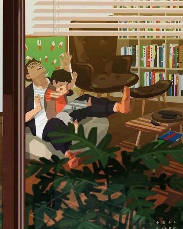 會畫畫的爸爸,太暖了 會畫畫的爸爸,太暖了