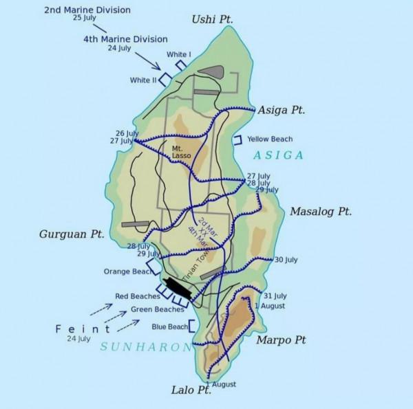 提尼安島戰役：美軍最成功的兩棲登陸戰，美日陣亡比1：16