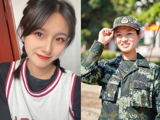 入伍前後對比照：軍營滿月“大變身”