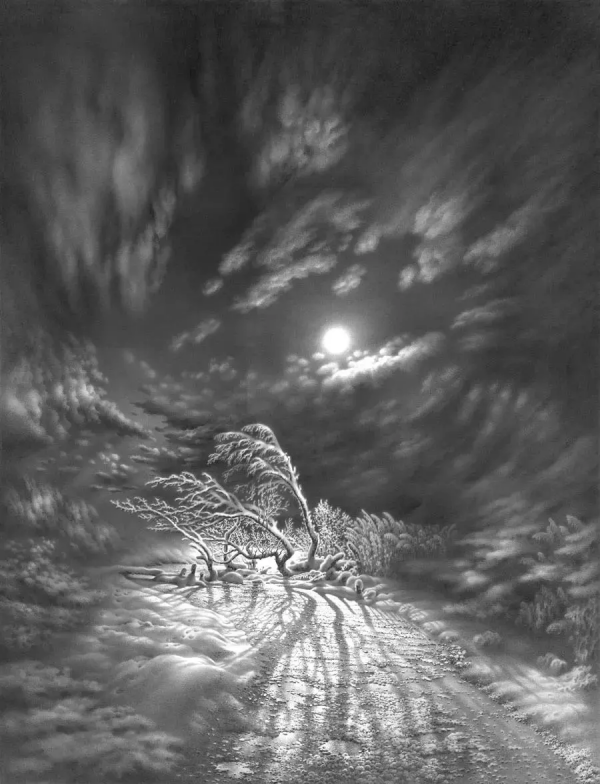 畫雪61年，74歲老人一支鉛筆將雪畫活