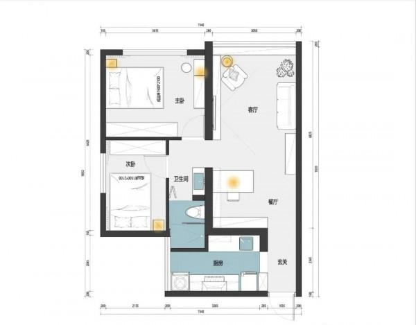 愛上了這個68平方的文藝復古小戶型