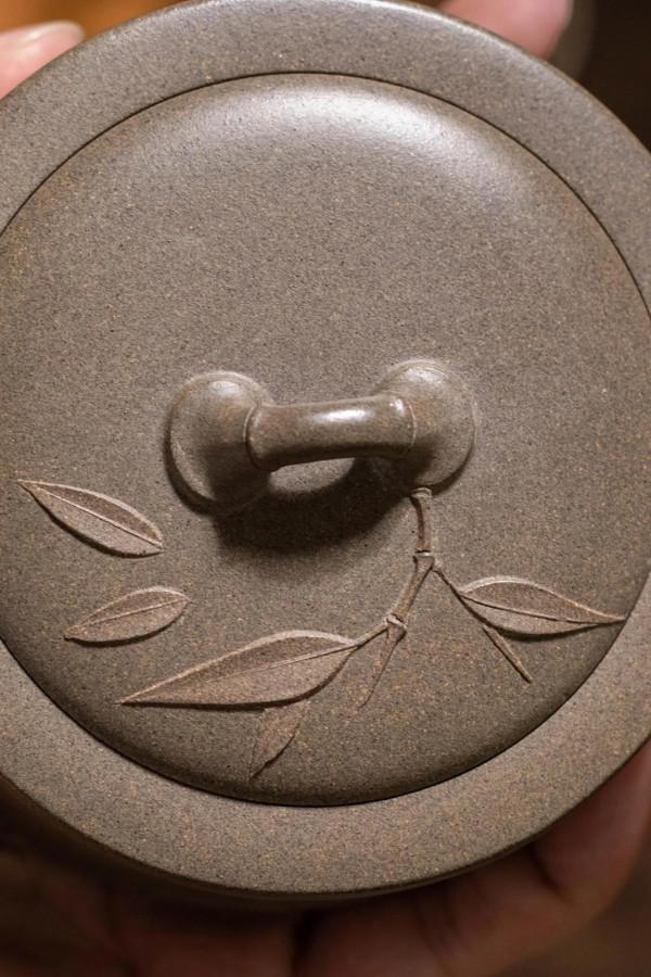 「竹段」壺 青段