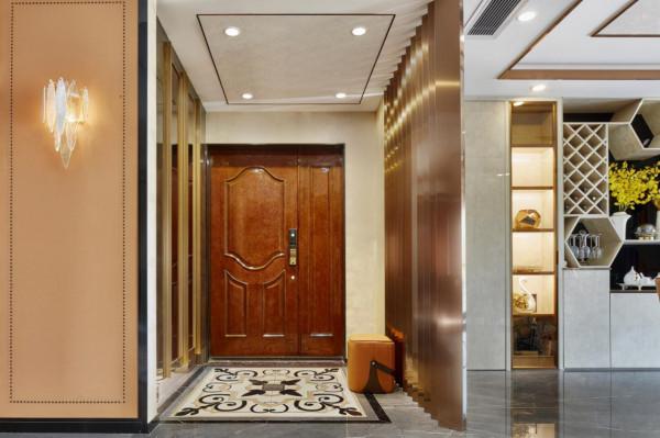 200平現代風四居室，三層疊級的方式背景牆+內建壁龕很別緻