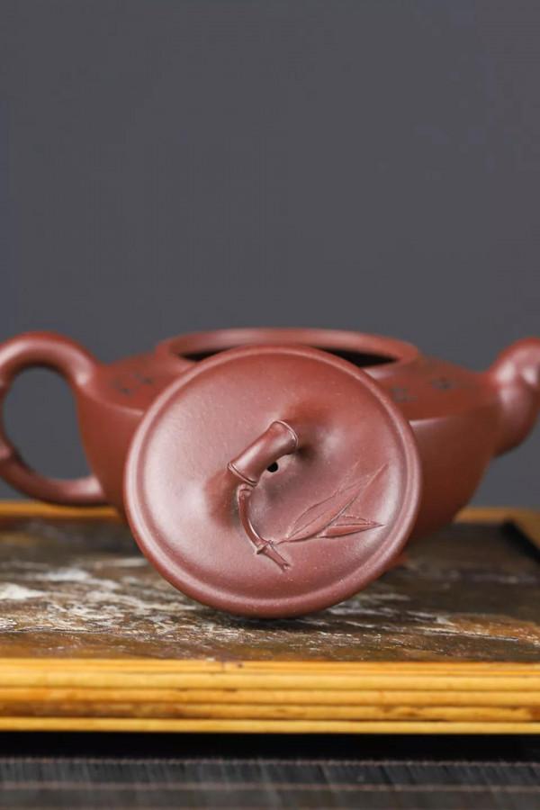 「扁竹壺」吳琳，國家級工藝美術師 原礦紅皮龍180cc