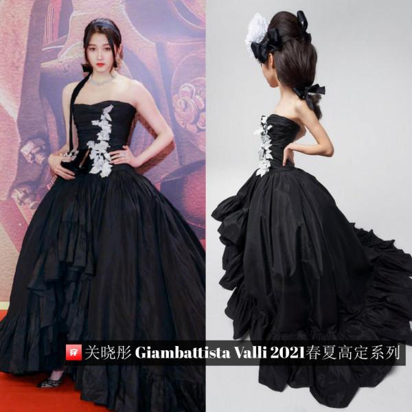 滿屏皆是大長腿，鹿晗太有福氣了！關曉彤2021年禮服造型大盤點