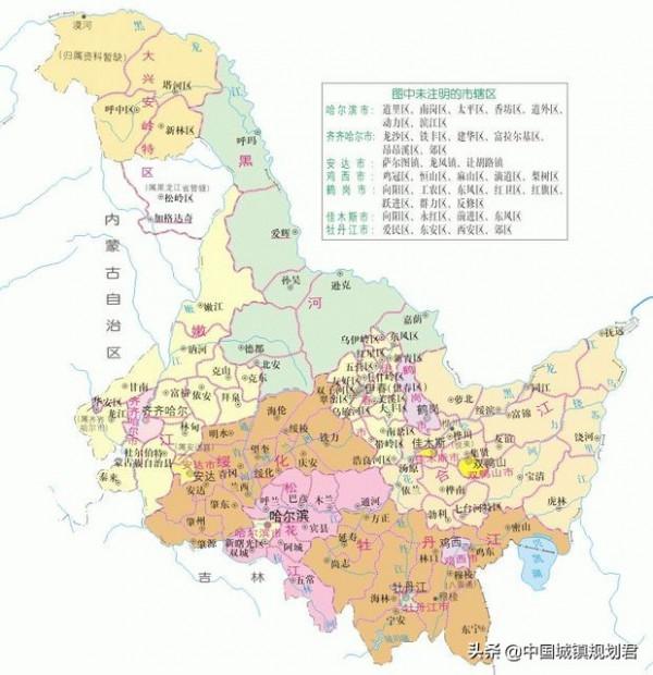 位於內蒙古自治區的黑龍江省大興安嶺地區首府加格達奇區不是飛地