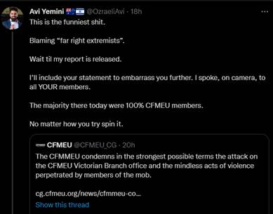 混亂!澳大利亞墨爾本又爆發抗議,建築工人“邊喊邊砸”…… 混亂!澳大利亞墨爾本又爆發抗議,建築工人“邊喊邊砸”……