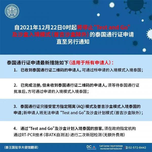 泰國駐華大使館釋出：最新入境措施流程