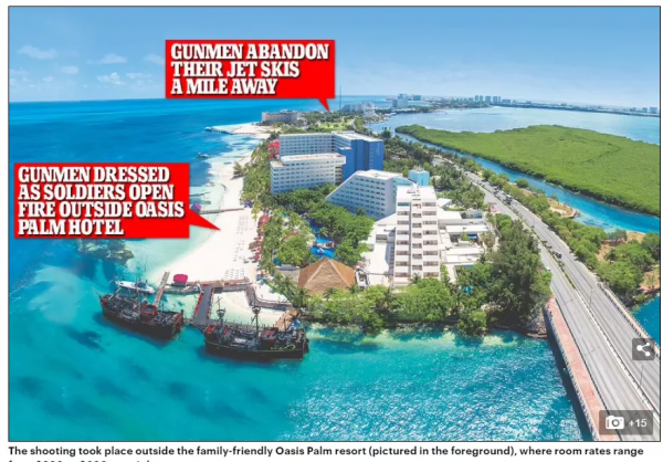 墨西哥坎昆突爆槍擊 5男子衝向海灘狂開槍 人們瘋狂尖叫逃命