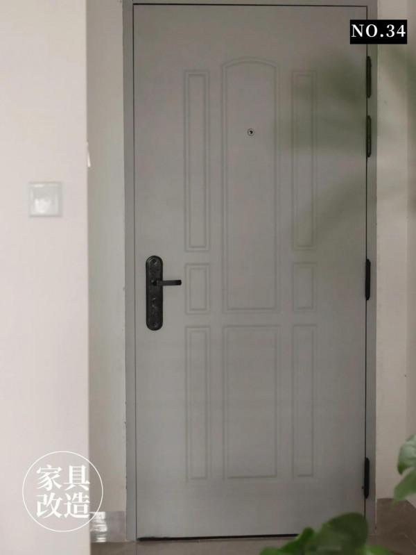 入戶門改色｜豬肝色木門秒變清新ins風