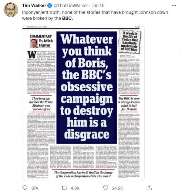 鮑里斯為了保住烏紗帽向BBC開炮，要斷掉他們“皇糧”