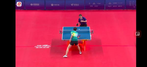 陳夢大戰王曼昱，第一局王曼昱贏