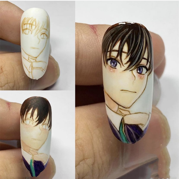 在指甲上進行二次元創作，動漫的影響力已經影響到了美妝行業