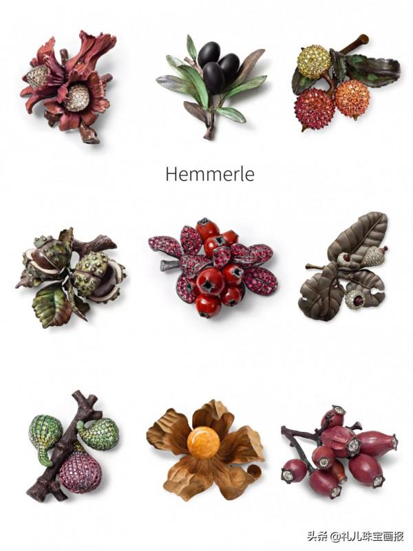 德國當代藝術珠寶品牌Hemmerle，他用珠寶做出了一盤有趣的蔬菜