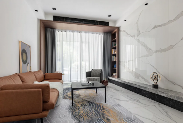 120平三室輕奢風格，全鋪大理石電視牆，餐廚原木設計，精緻氣派