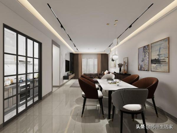 龍城國際130平米三居室輕奢風格